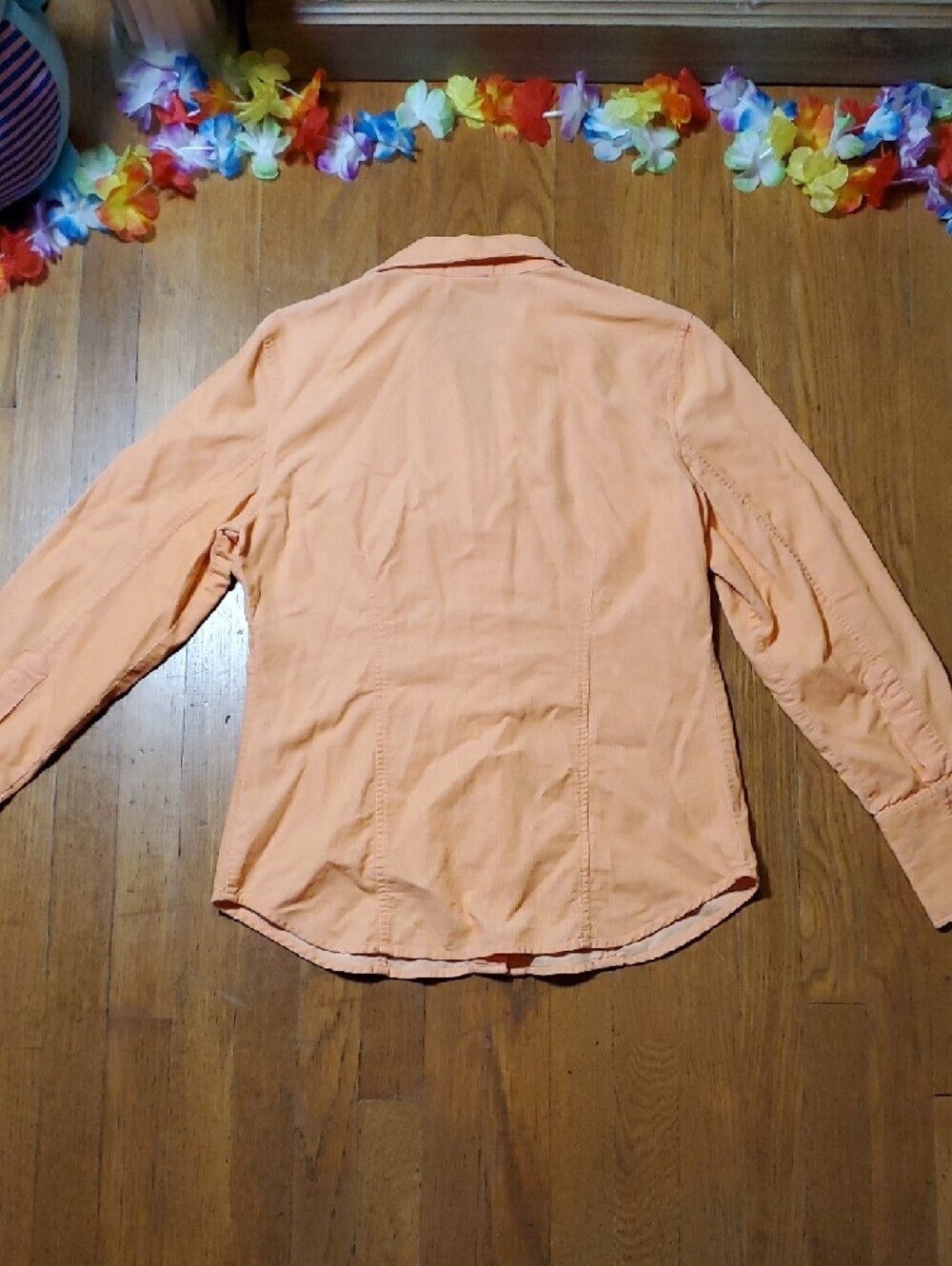 Peach Button-Up Corduroy Shirt - Picture 3 of 9